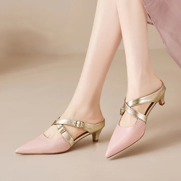 Mules Zelle in vera pelle