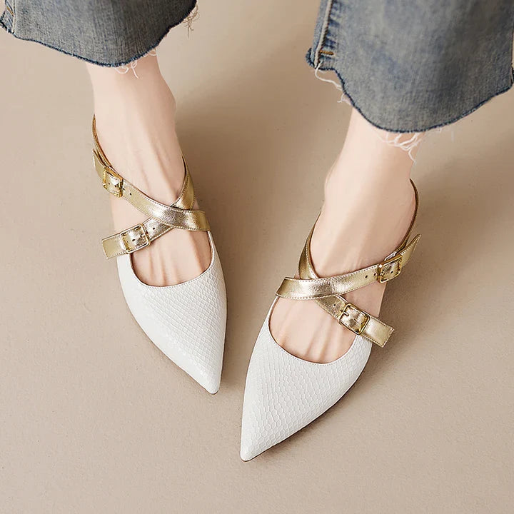 Mules Zelle in vera pelle