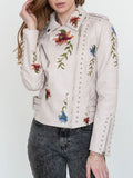 Veste motard à fleurs