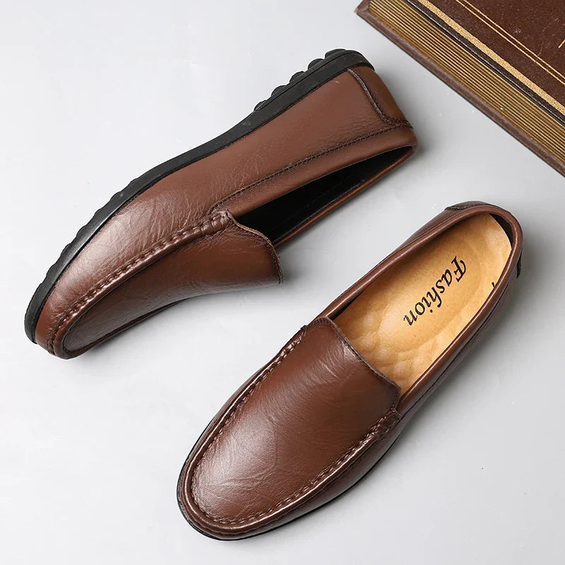Hombre loafers i äkta läder