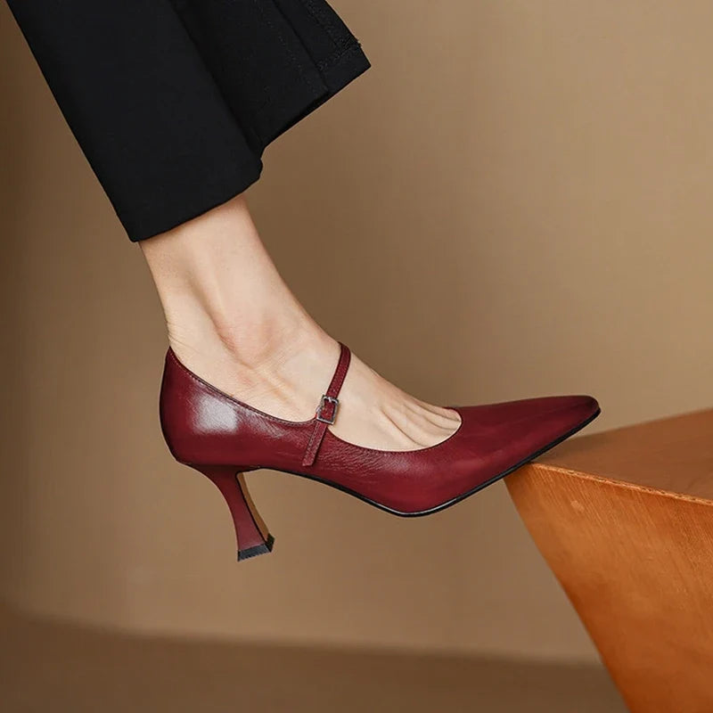 Tacones Samara de cuero genuino