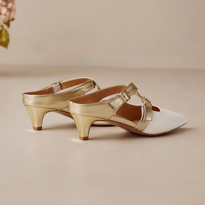 Mules Zelle in vera pelle