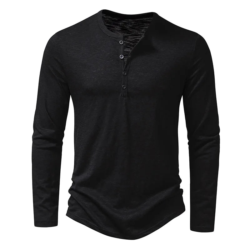 Enzo katoenen henleyshirt