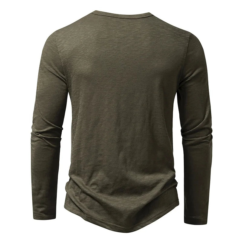 Enzo katoenen henleyshirt