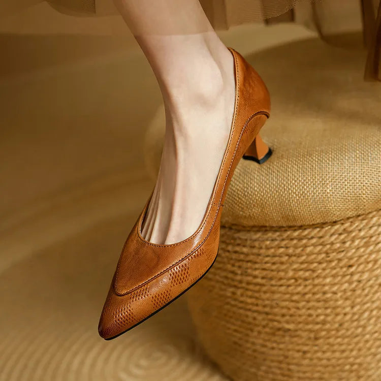 BELLE GENUINE LEATHER HEELS