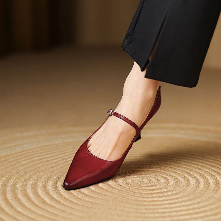 Tacones Samara de cuero genuino