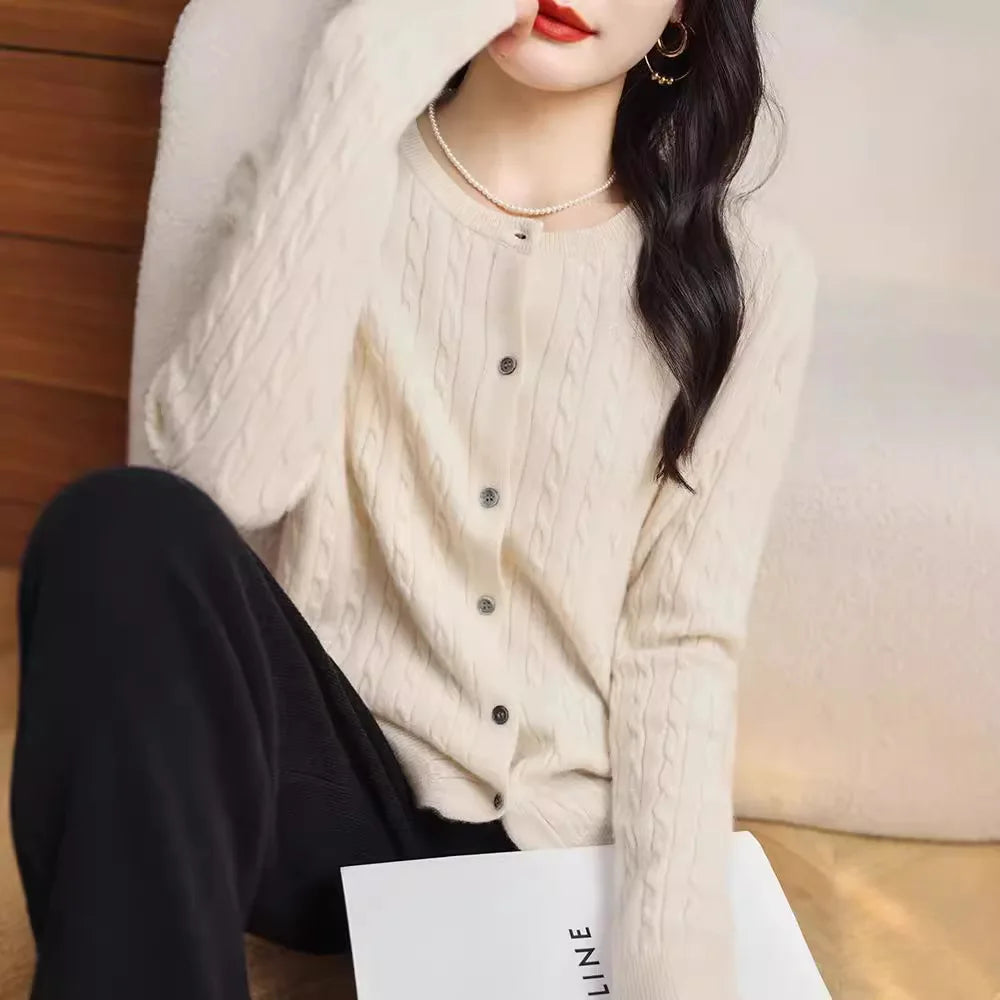 Cardigan en maille torsadée Veronica