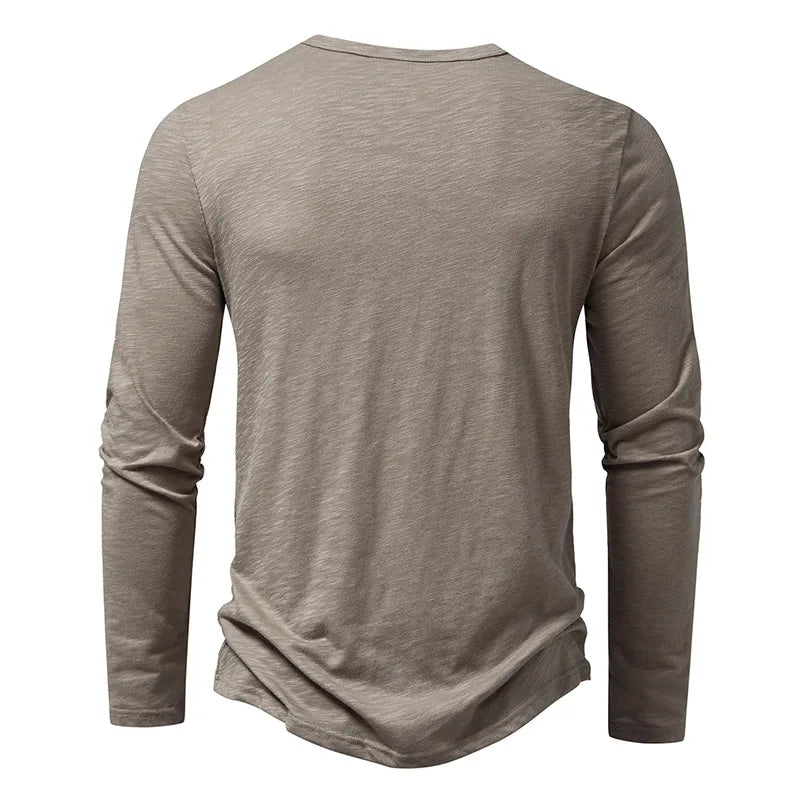 Enzo katoenen henleyshirt
