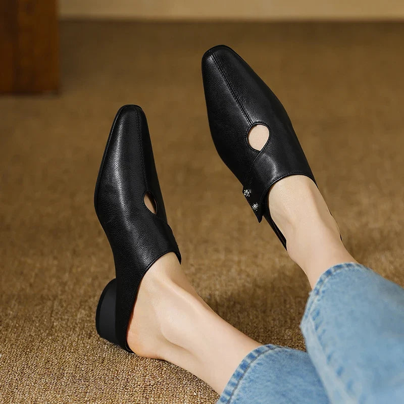 Mules de cuero genuino Agnit