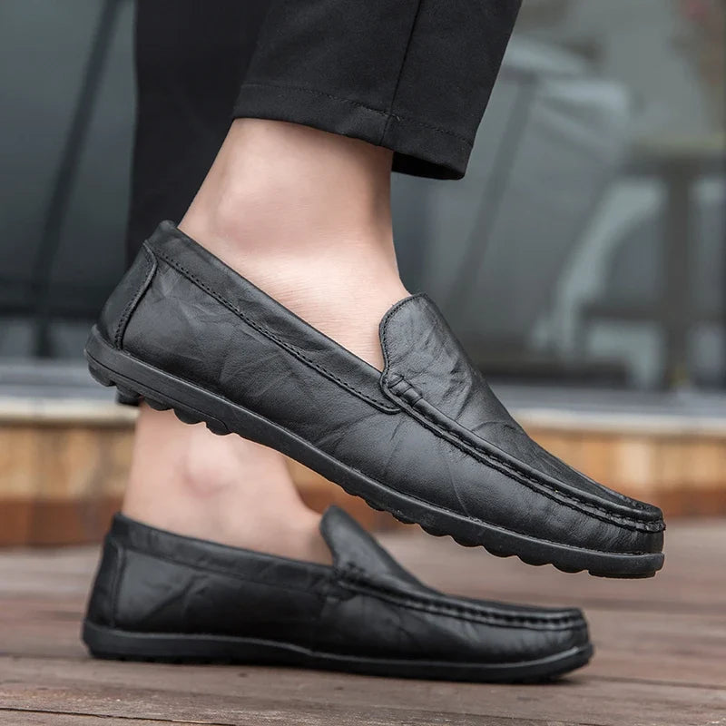Hombre loafers i äkta läder
