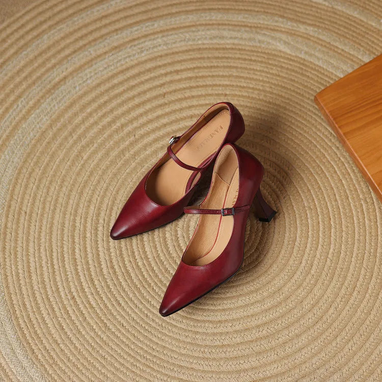 Tacones Samara de cuero genuino