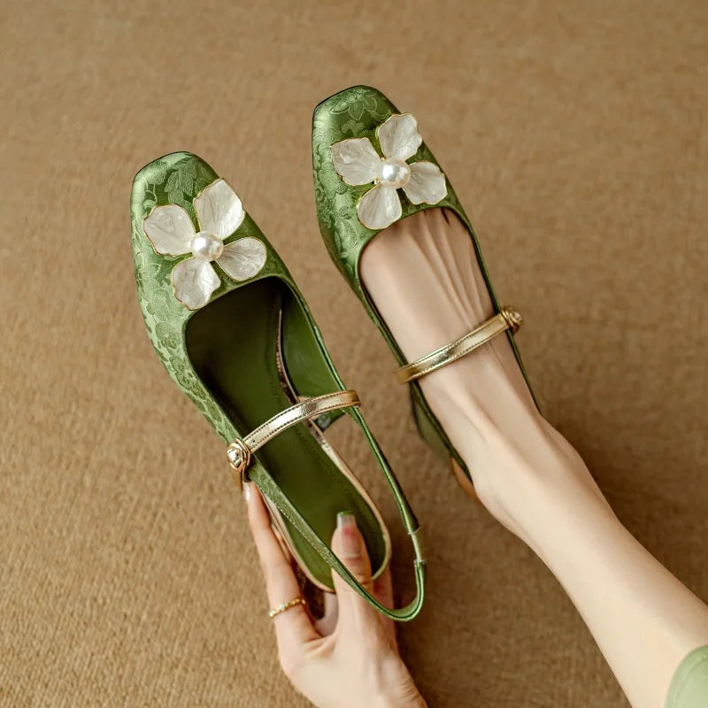Camellia slingback-pumps