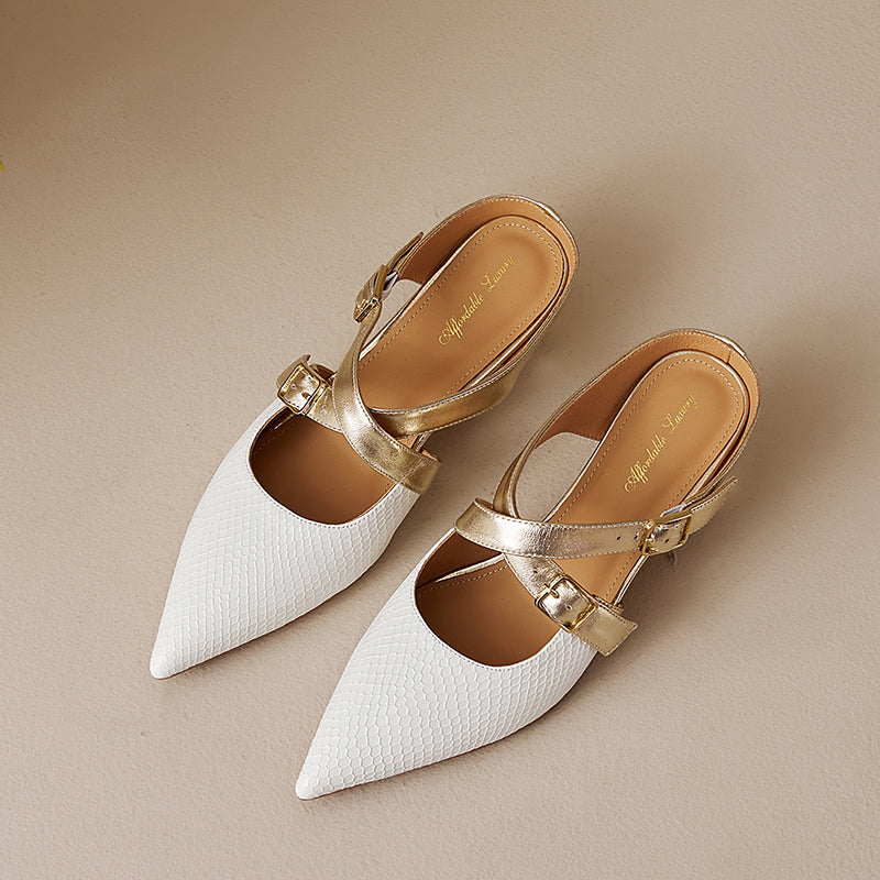 Mules Brielle de cuero genuino