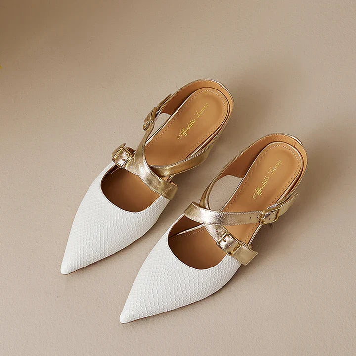 Mules Zelle in vera pelle