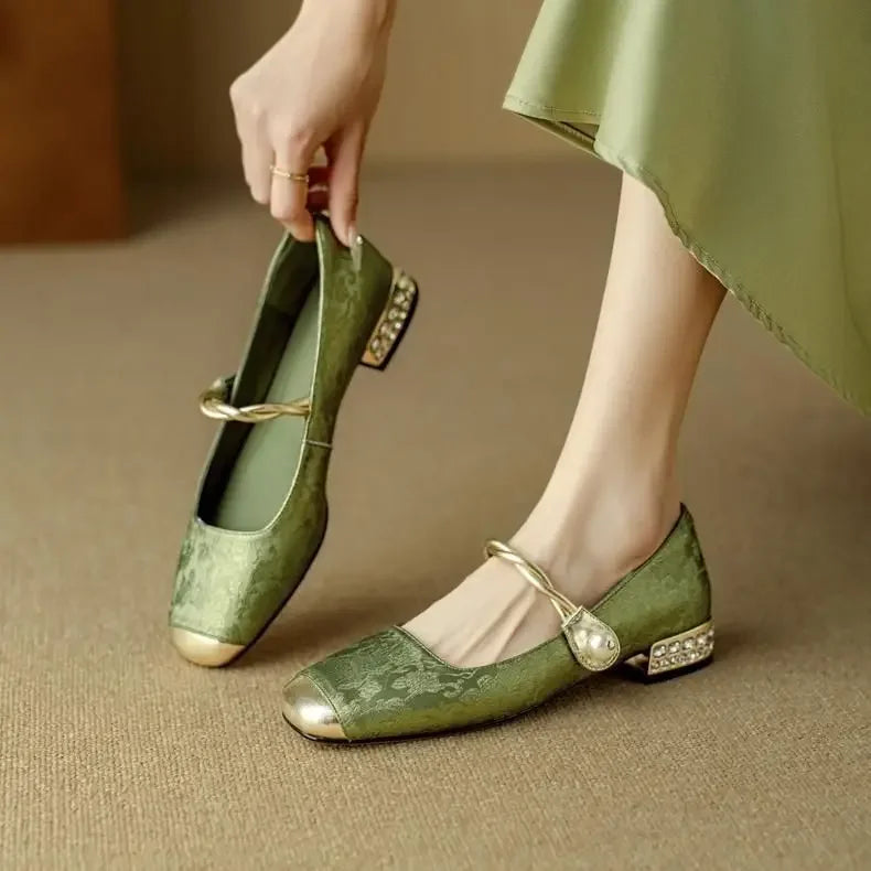 VELORA SATIN MARY JANE HEELS
