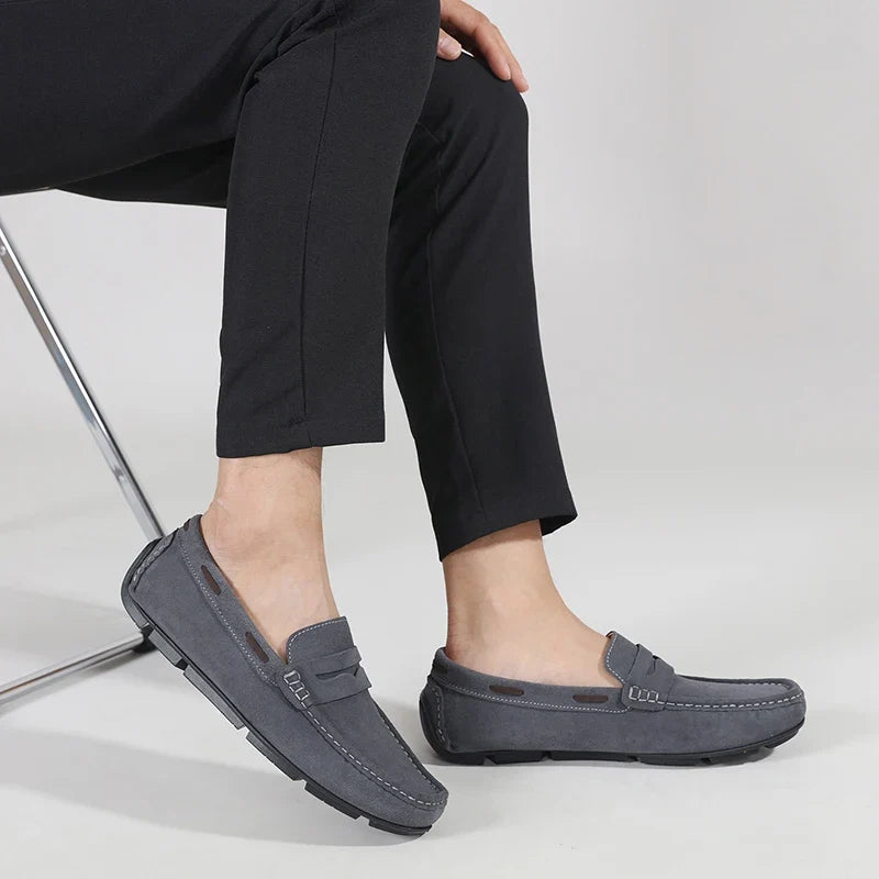 Mocasines Fletro de ante auténtico