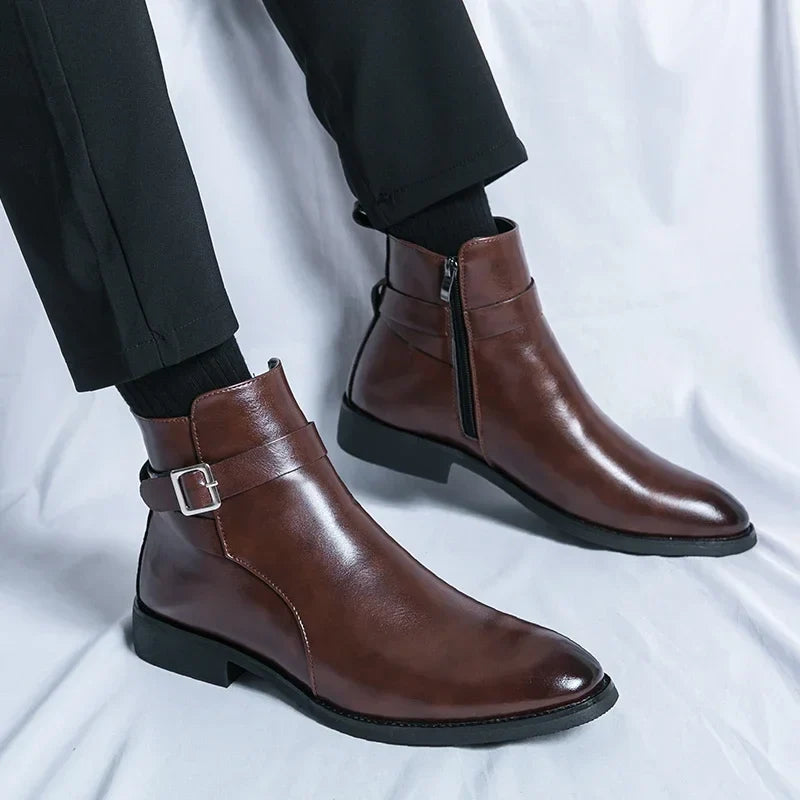 Bottines Chelsea Sergio en cuir véritable