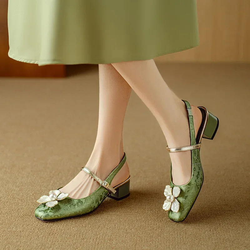 AMARA FLORAL PEARL HEELS