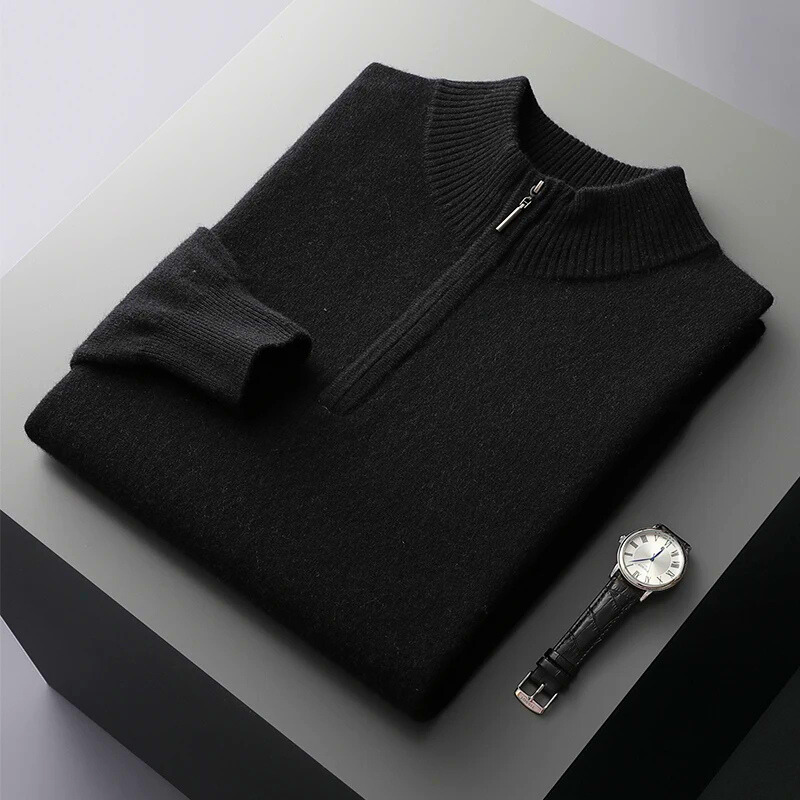 Pull Oslo en mérinos à col zippé