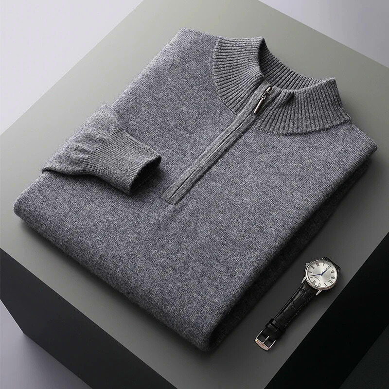 Pull Oslo en mérinos à col zippé