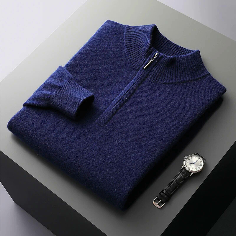 Pull Oslo en mérinos à col zippé