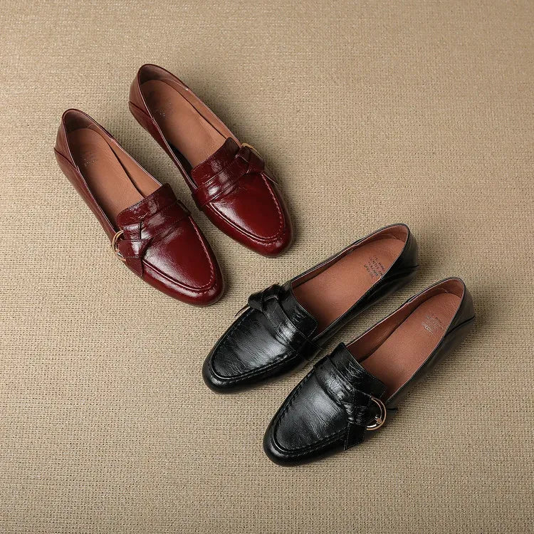 Mocasines Lila de cuero genuino
