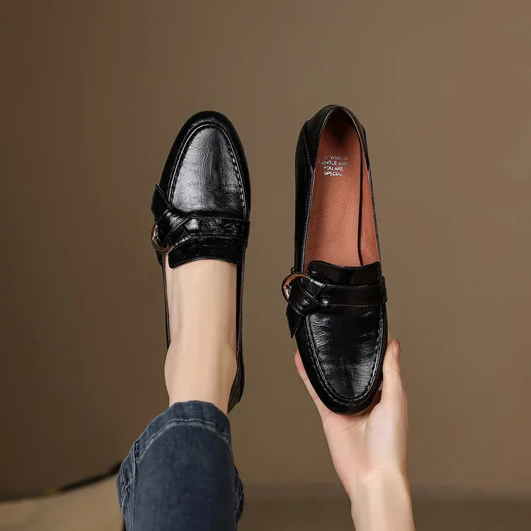 Mocasines Lila de cuero genuino