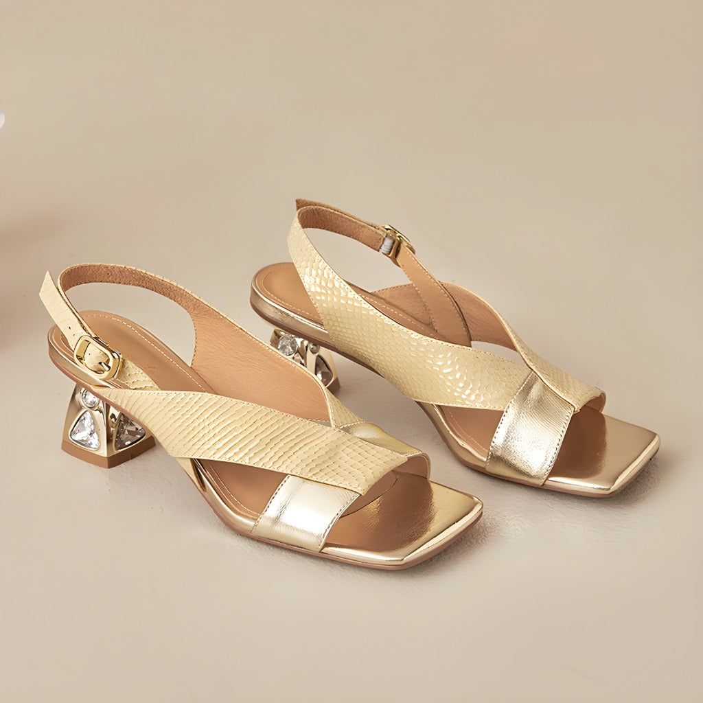 Rovia Slingback-Sandalen aus echtem Leder