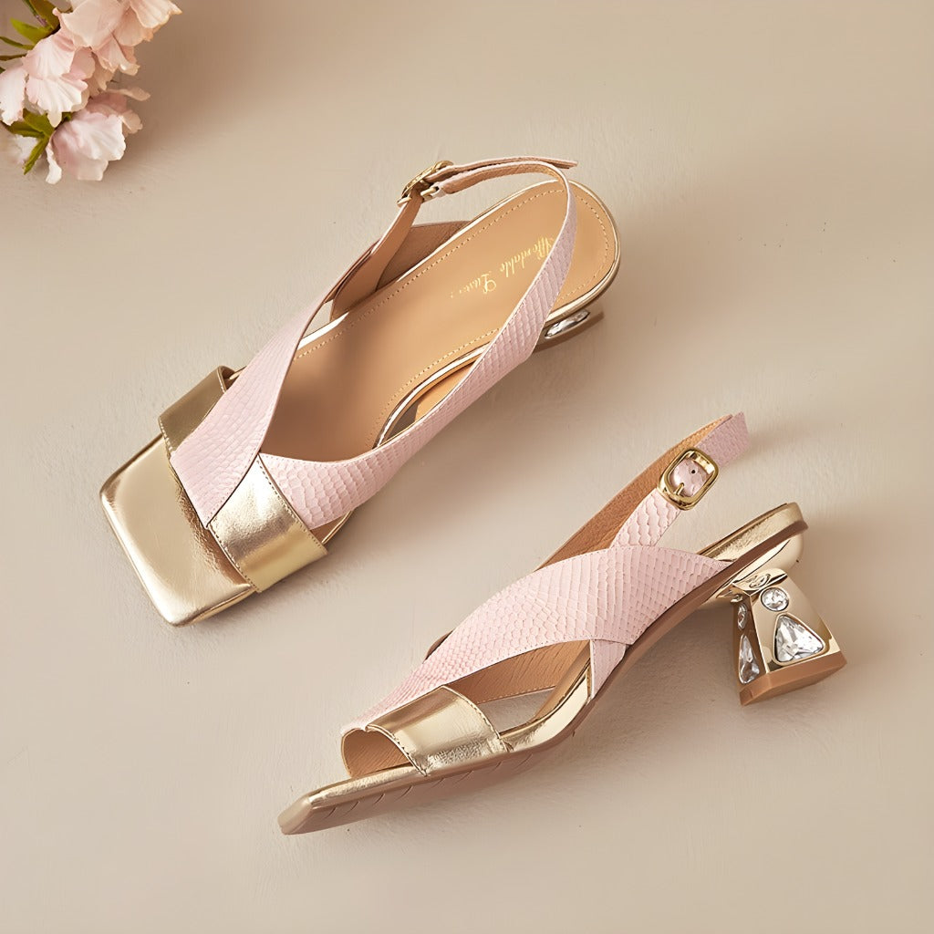 Rovia Slingback-Sandalen aus echtem Leder