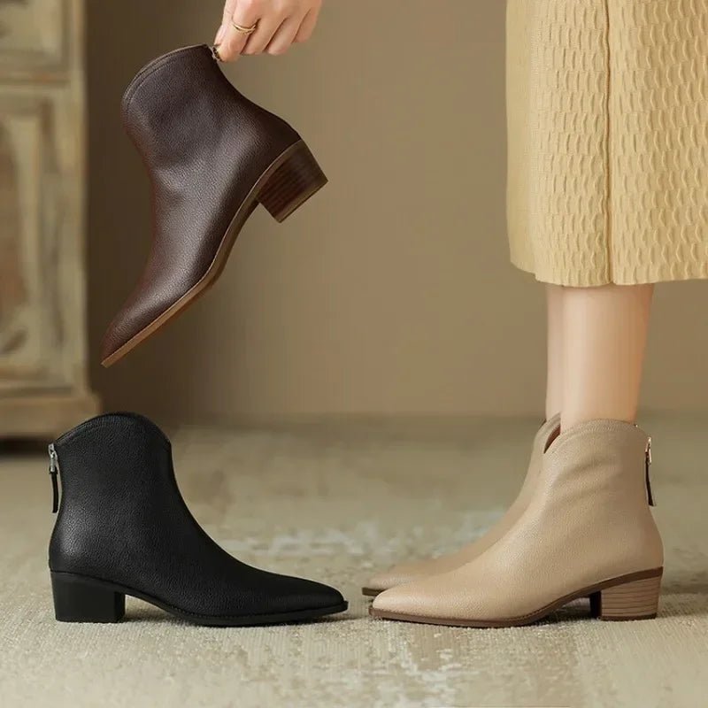 AMARA LEATHER ANKLE BOOTS - ARDEN ROVE