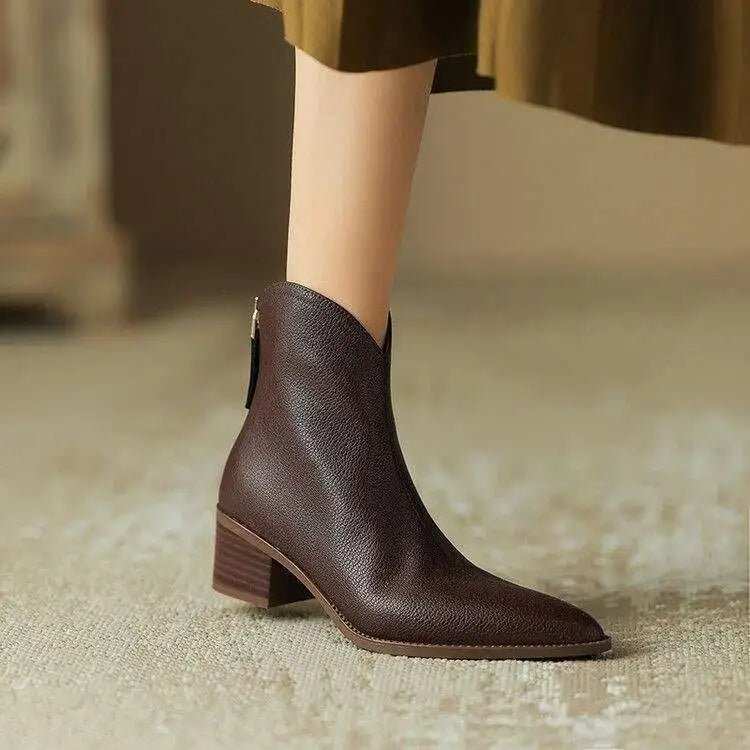 AMARA LEATHER ANKLE BOOTS - ARDEN ROVE