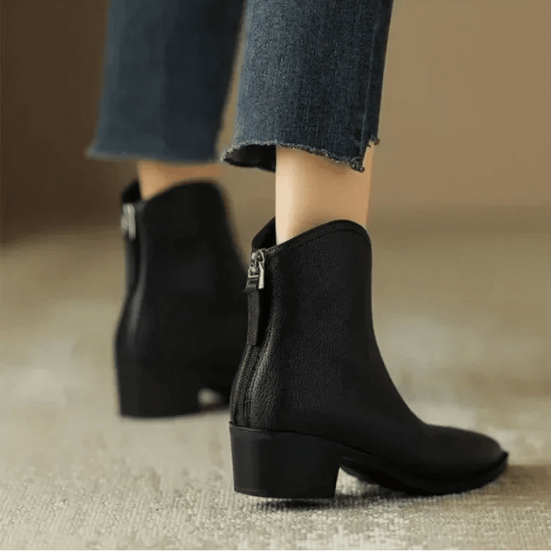 AMARA LEATHER ANKLE BOOTS - ARDEN ROVE