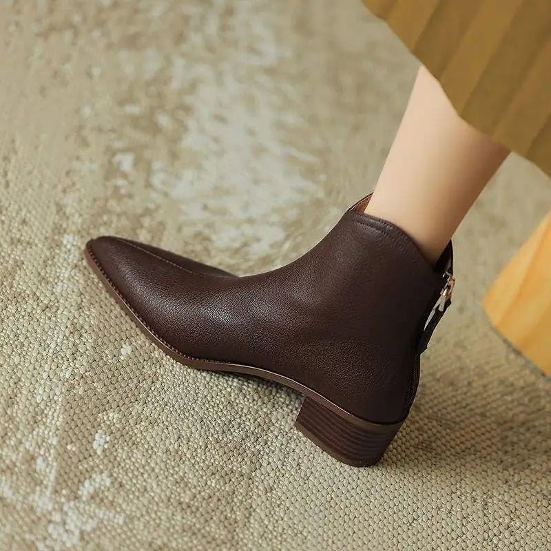 AMARA LEATHER ANKLE BOOTS - ARDEN ROVE