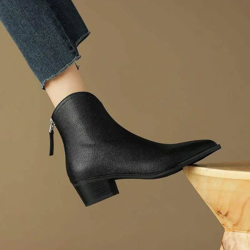 AMARA LEATHER ANKLE BOOTS - ARDEN ROVE