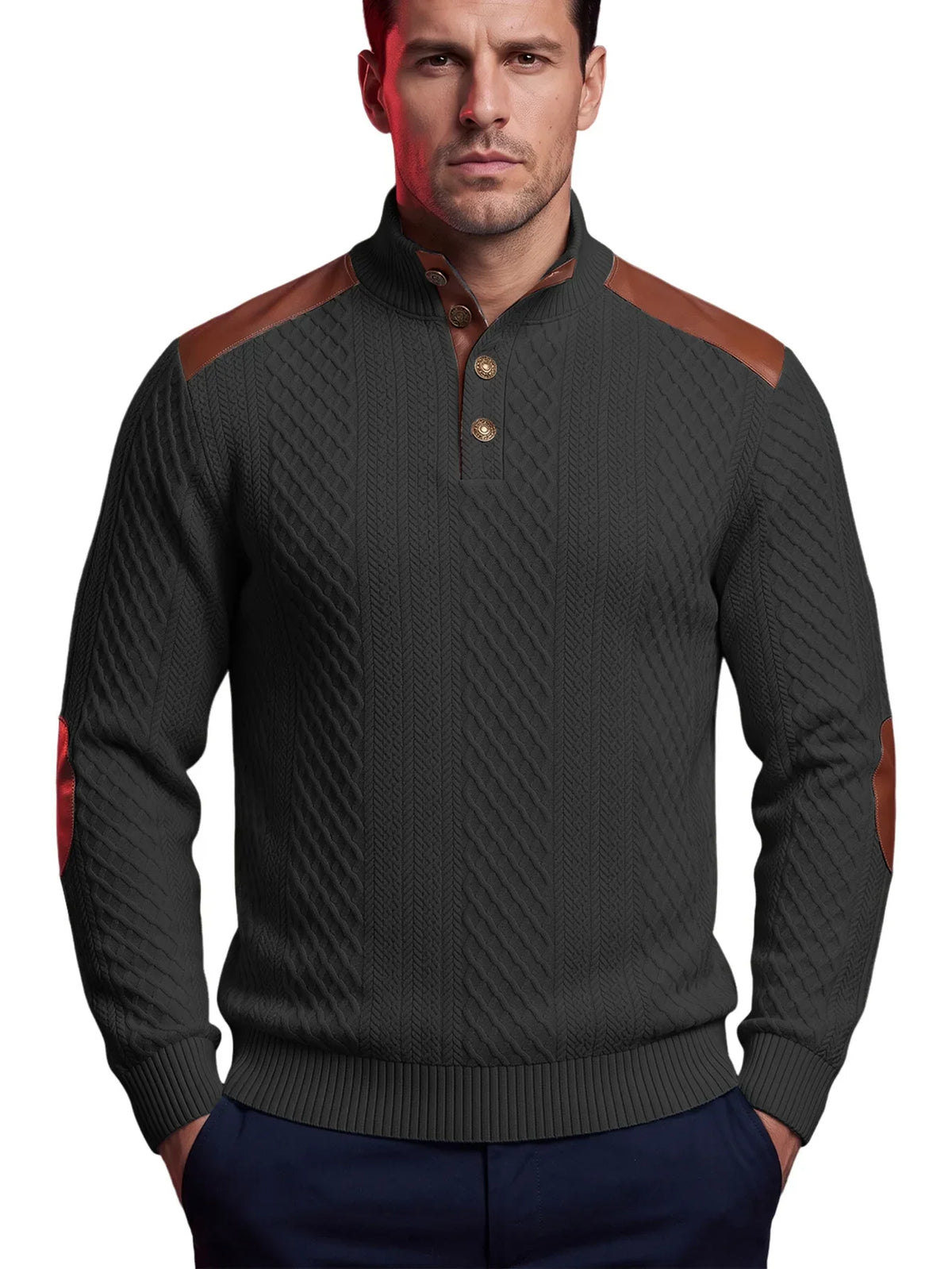 Arlo | Pull pour homme à empiècements en maille torsadée