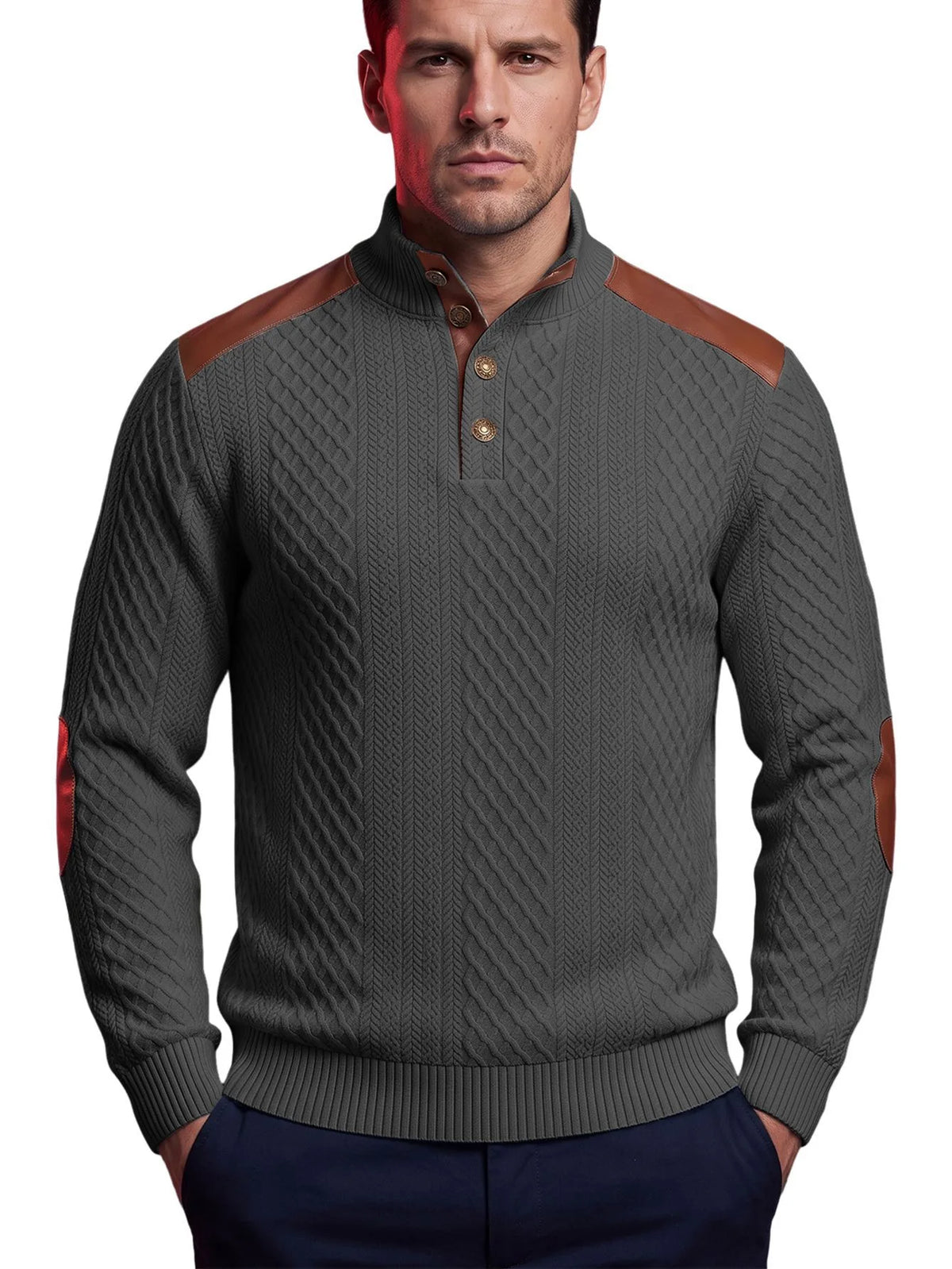 Arlo | Pull pour homme à empiècements en maille torsadée