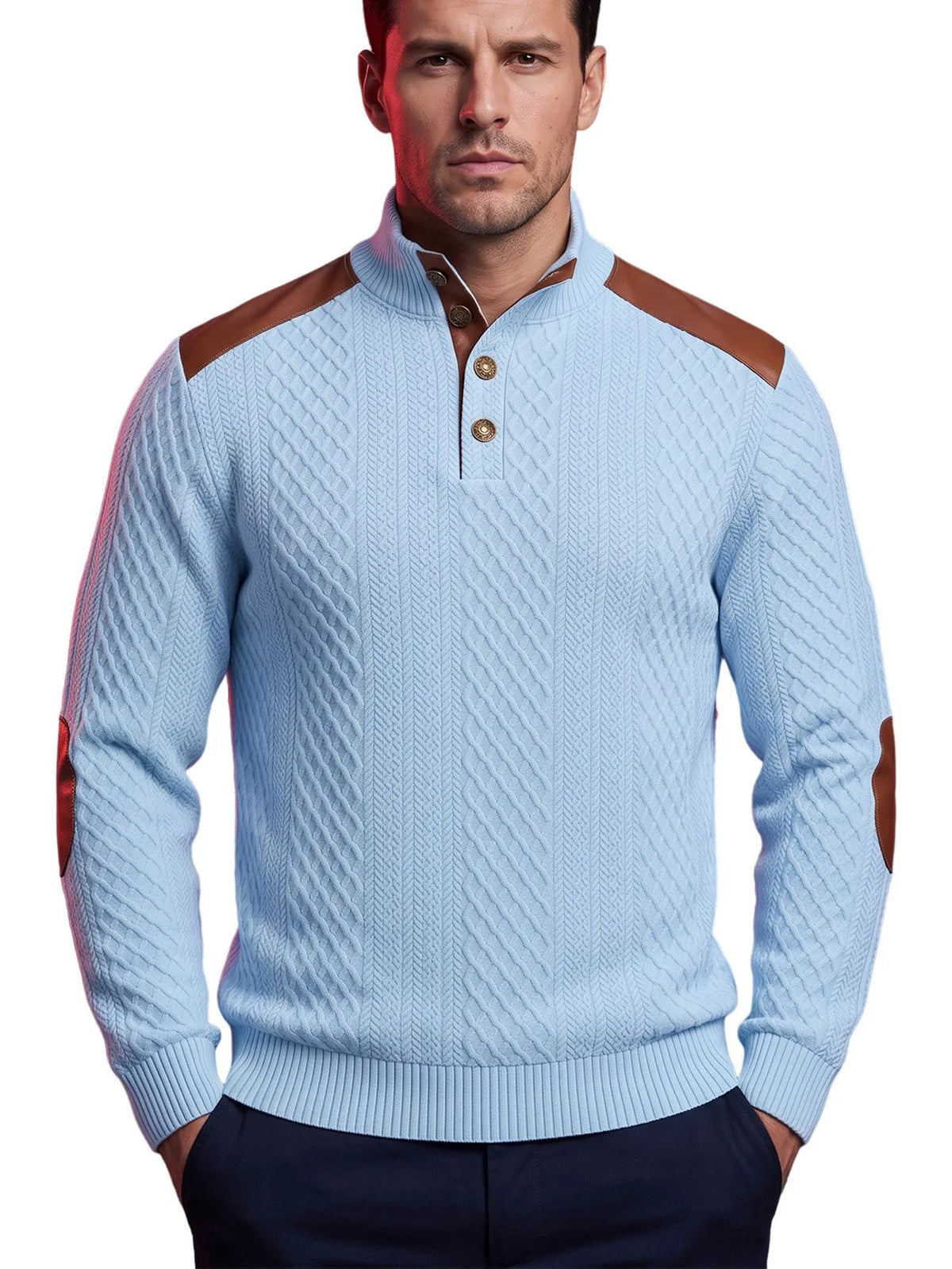 Arlo | Pull pour homme à empiècements en maille torsadée