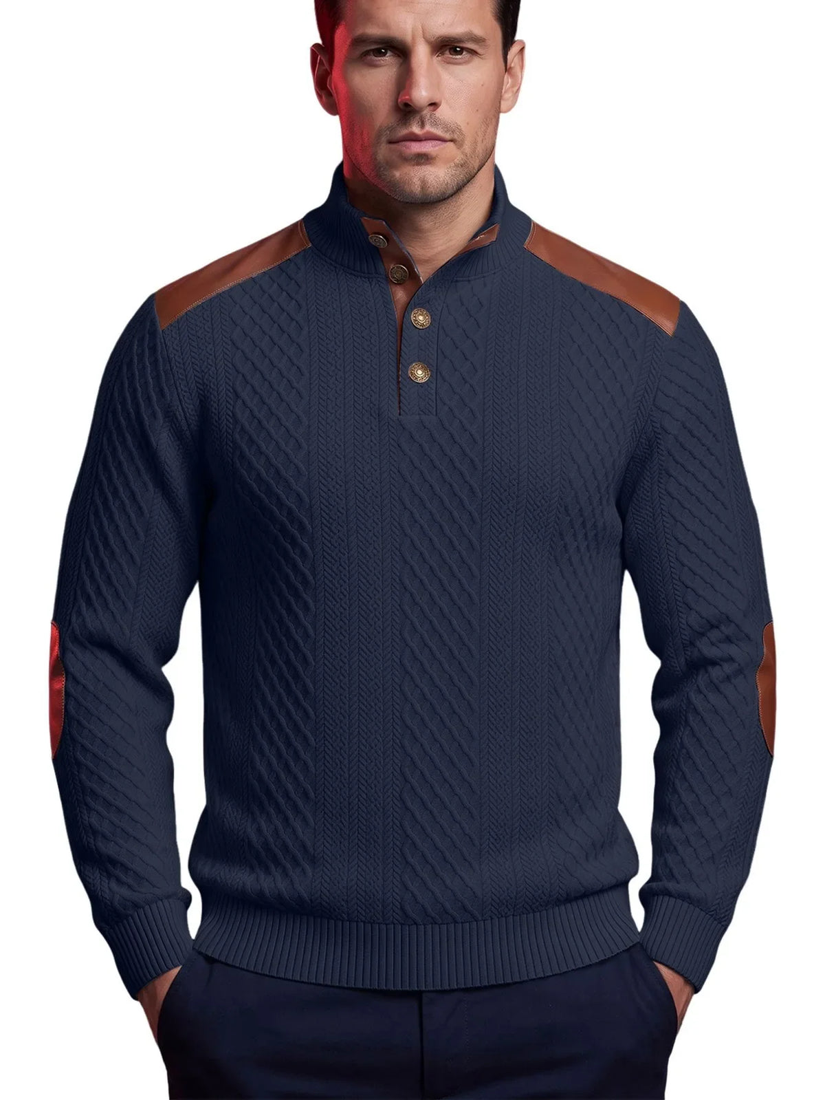 Arlo | Pull pour homme à empiècements en maille torsadée
