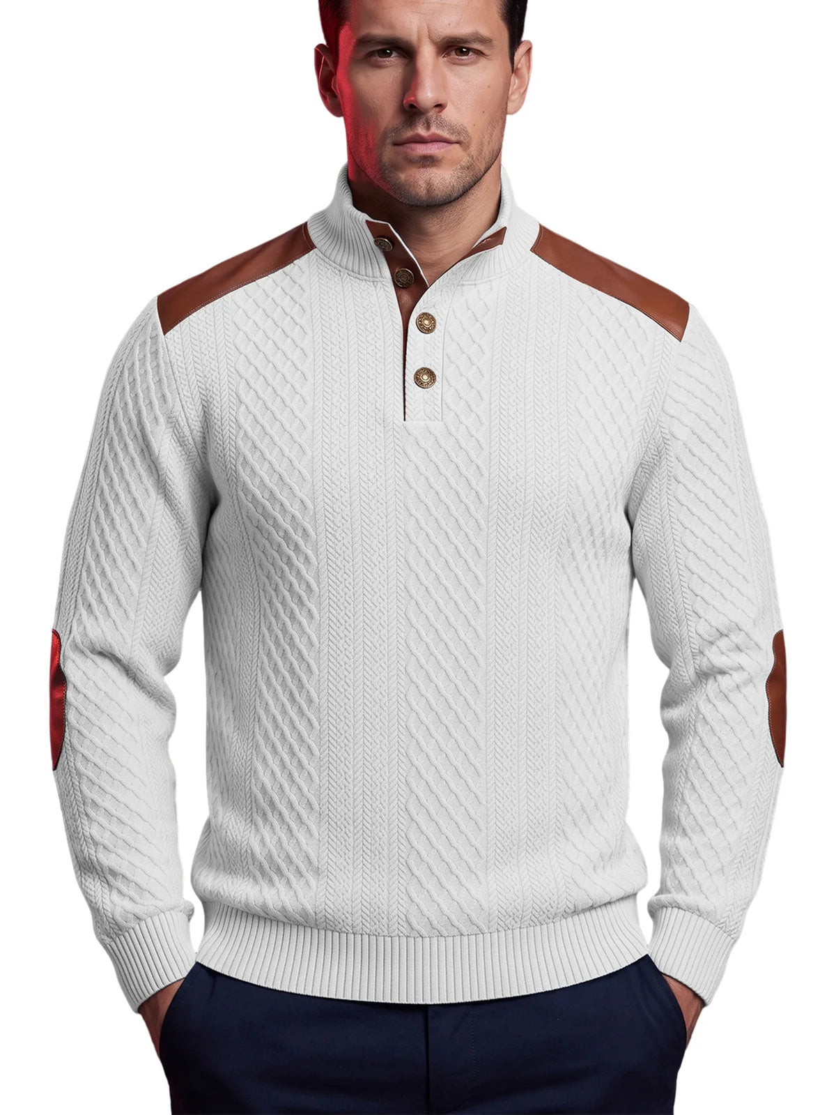 Arlo | Pull pour homme à empiècements en maille torsadée