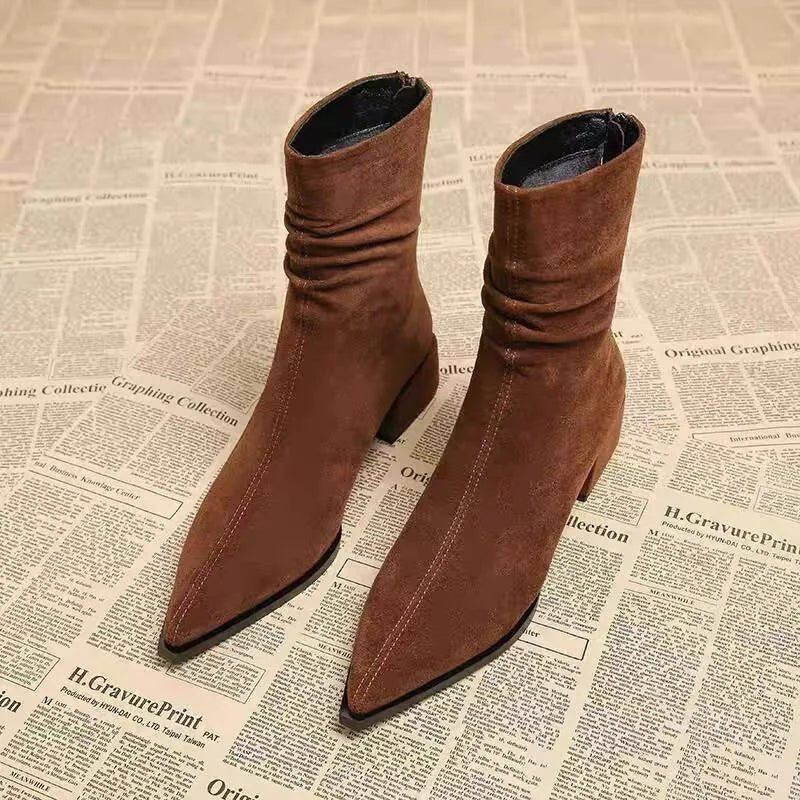 Auburn Suede Ankle Boot - ARDEN ROVE