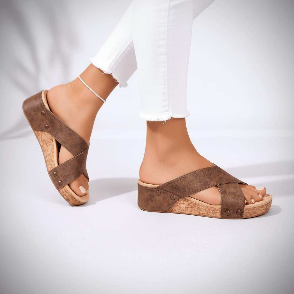 AURELIA LEATHER PLATFORM SANDALS - ARDEN ROVE