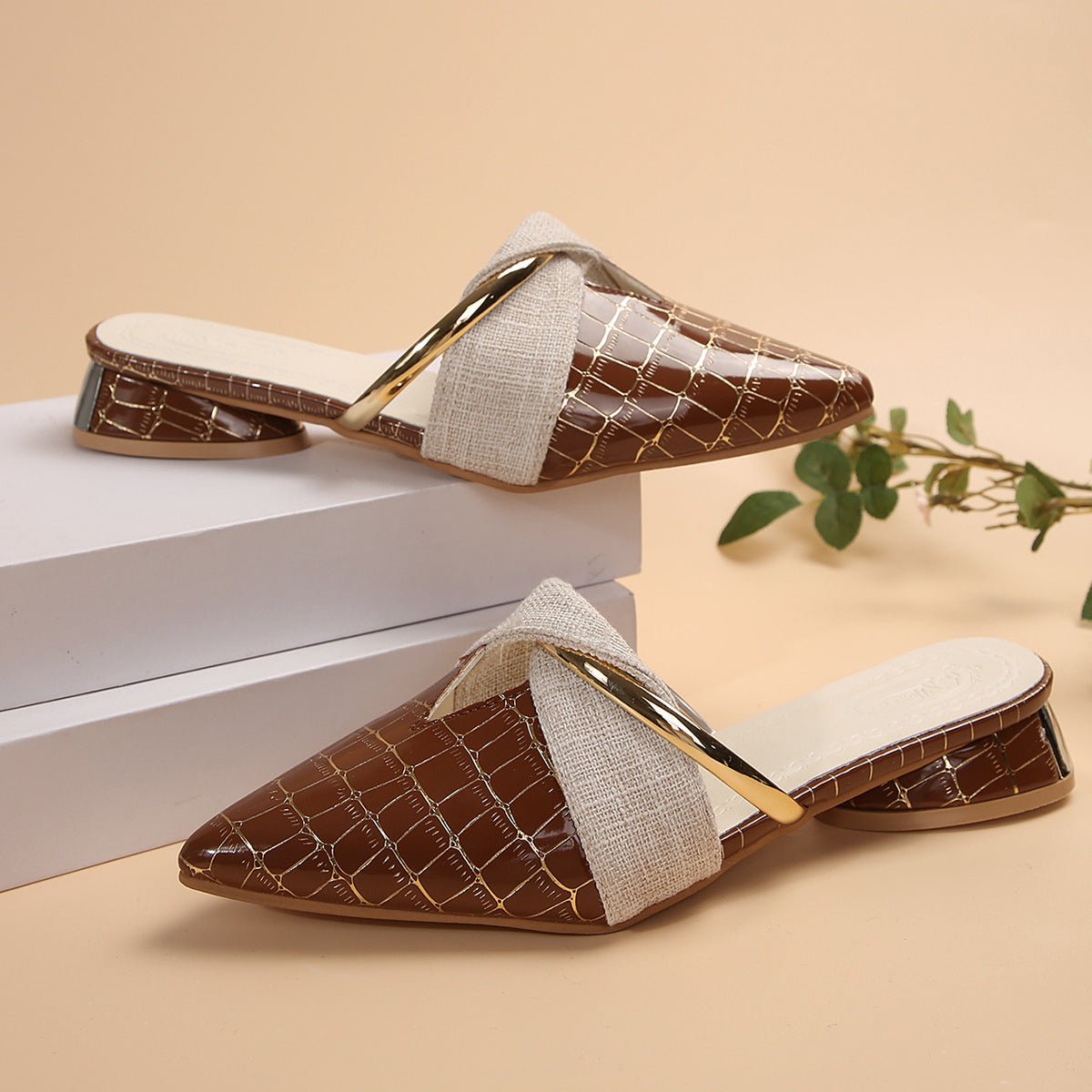 AURORA CROC SLIP-ON MULES - ARDEN ROVE