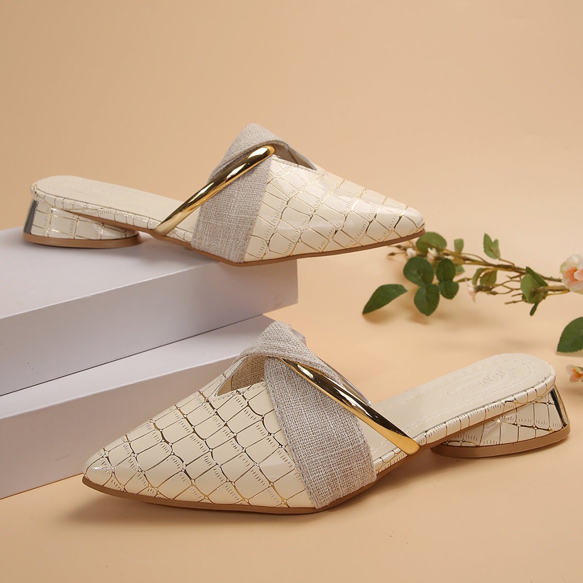 AURORA CROC SLIP-ON MULES - ARDEN ROVE