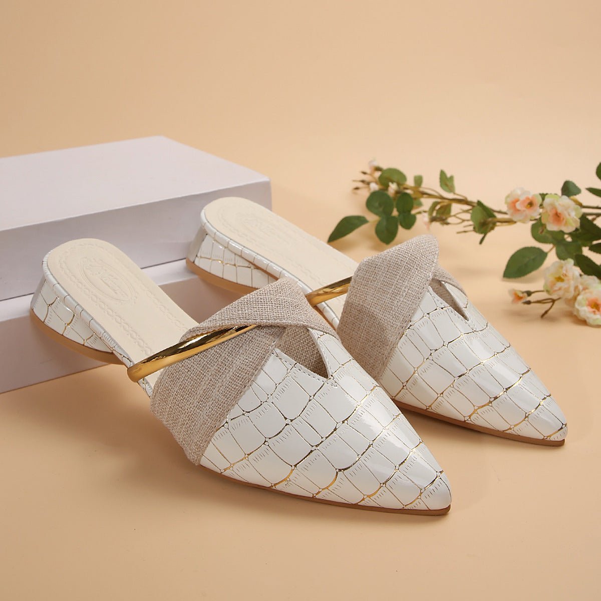 AURORA CROC SLIP-ON MULES - ARDEN ROVE