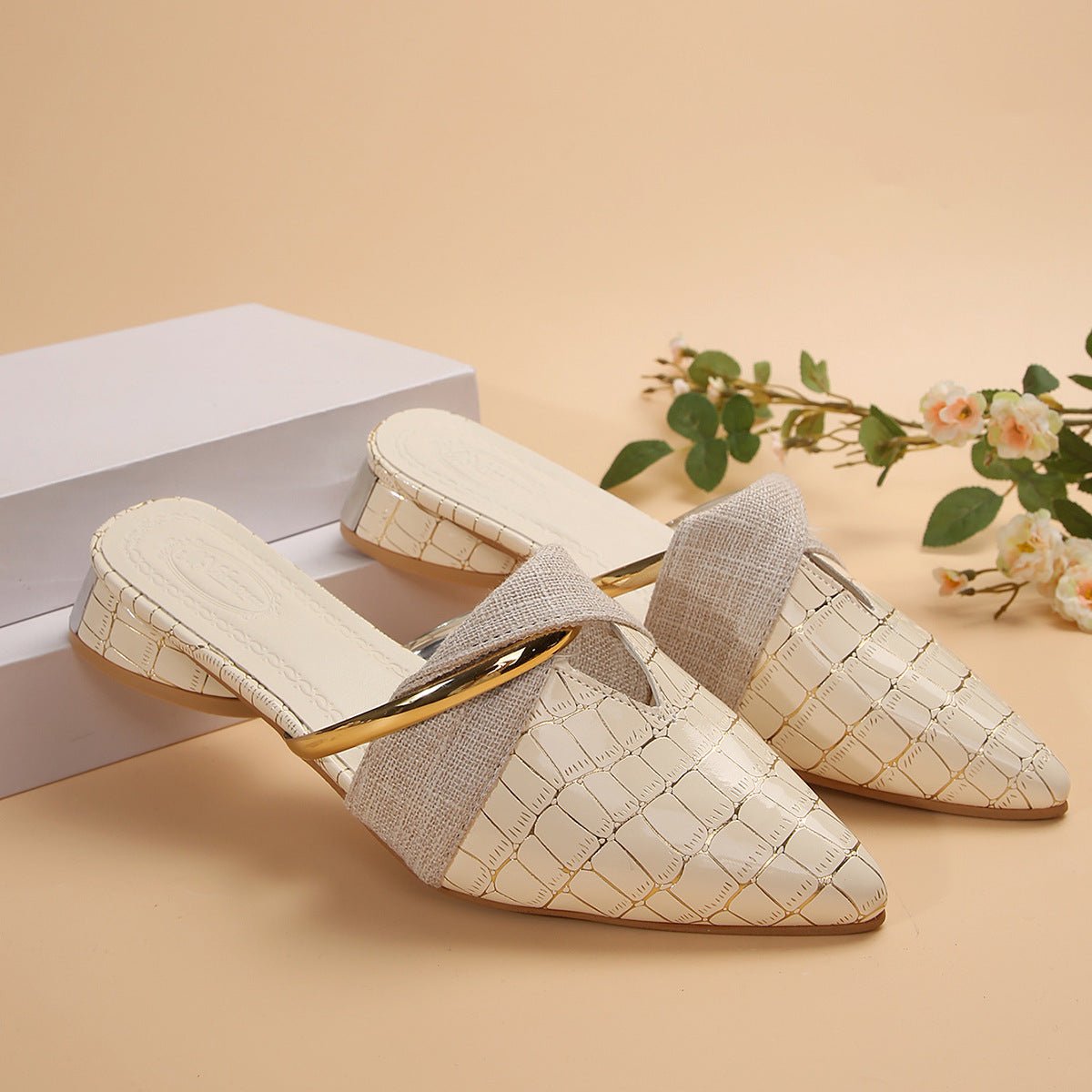 AURORA CROC SLIP-ON MULES - ARDEN ROVE