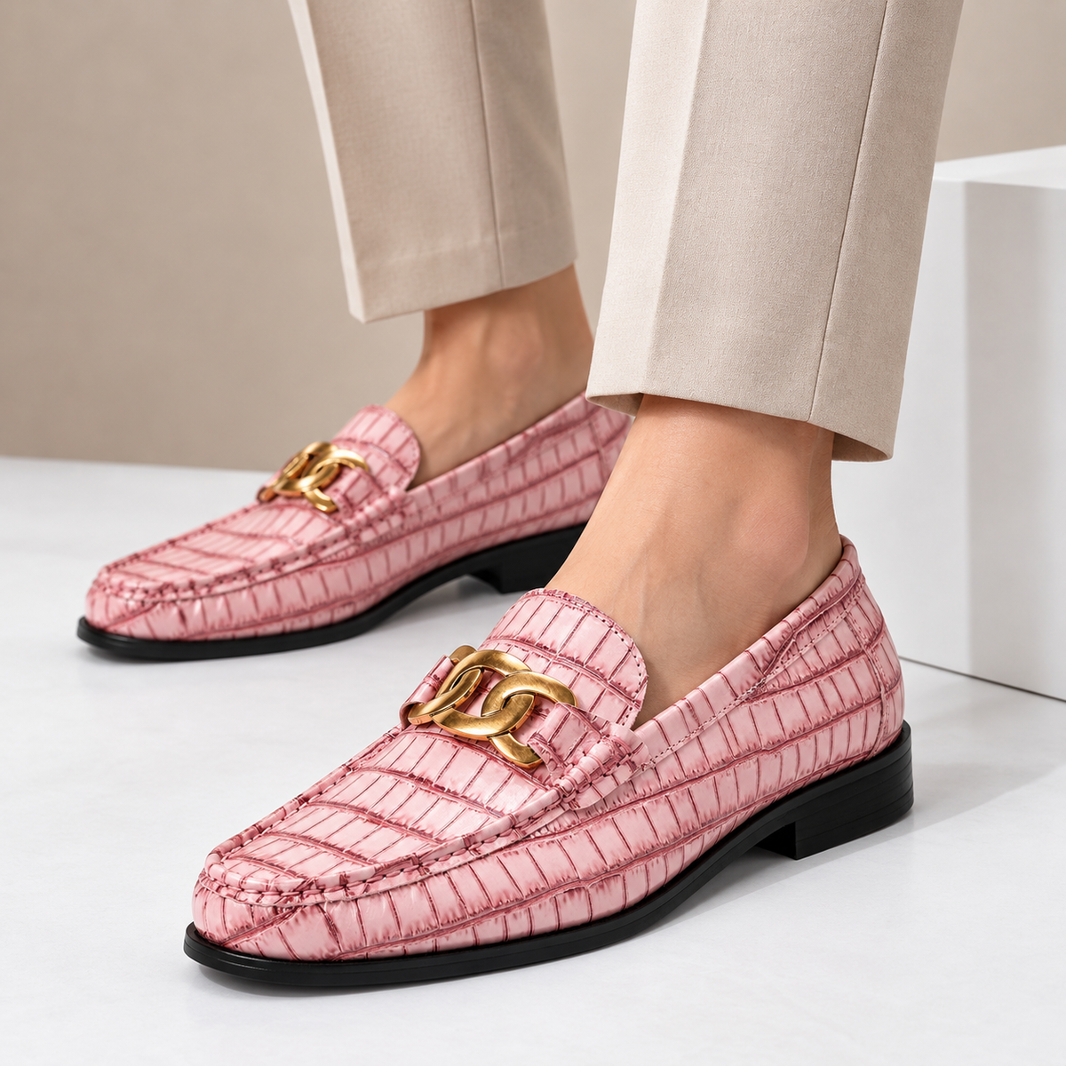 Kalvoro loafers van echt leer