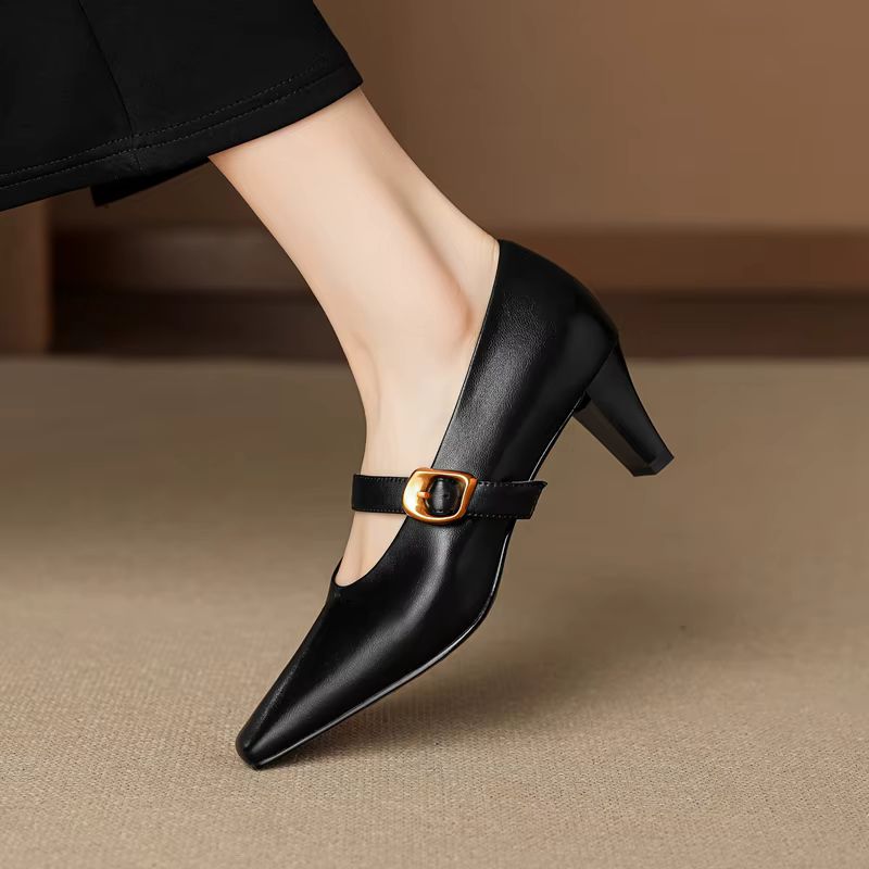 Tacones Lydia de cuero genuino
