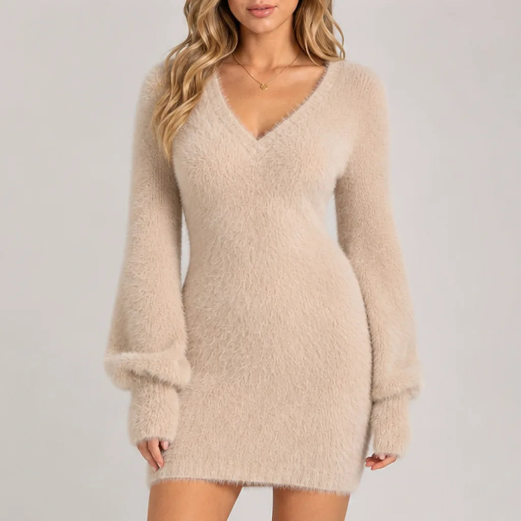 Chiara | Women's Fur Sweater Dress