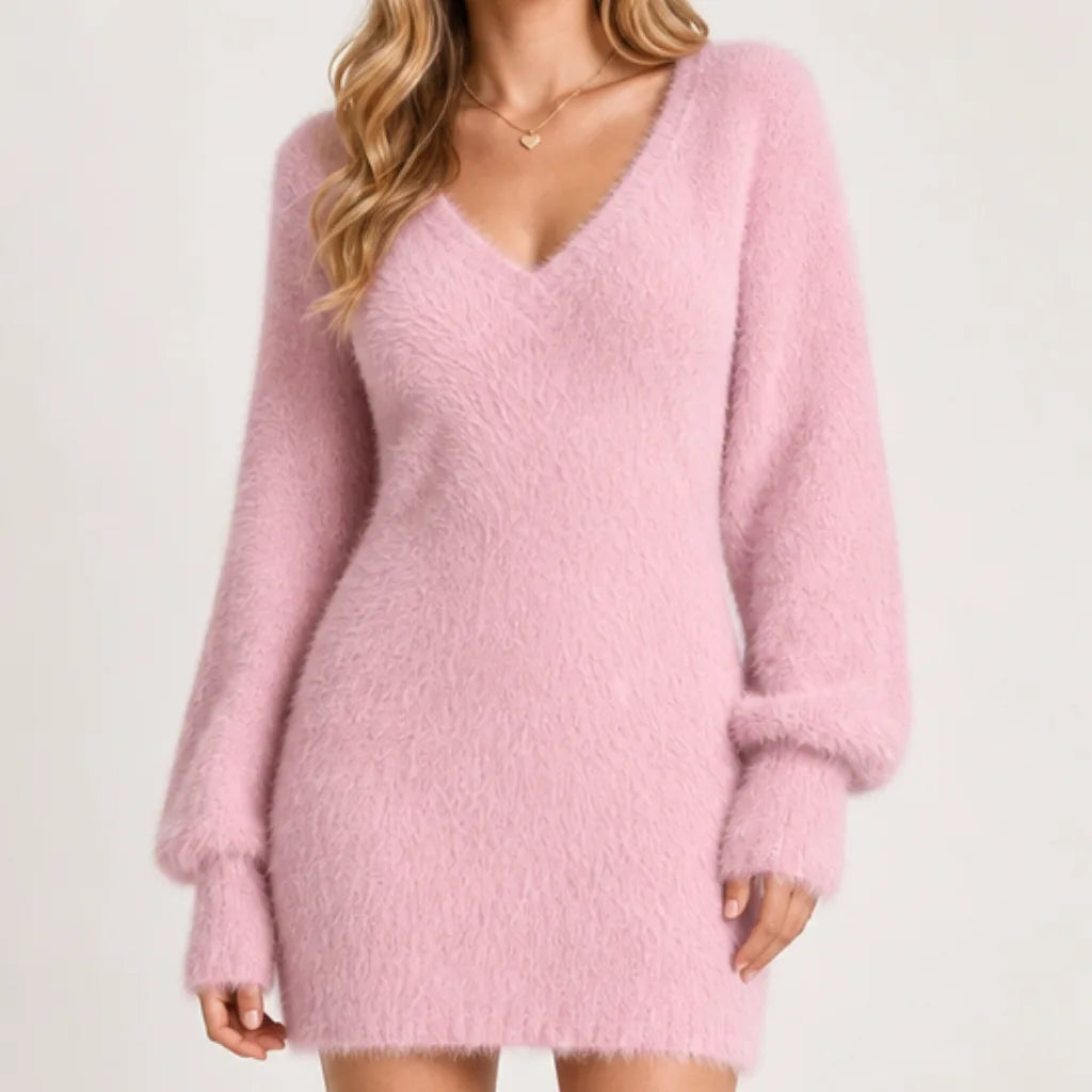 Chiara | Women's Fur Sweater Dress