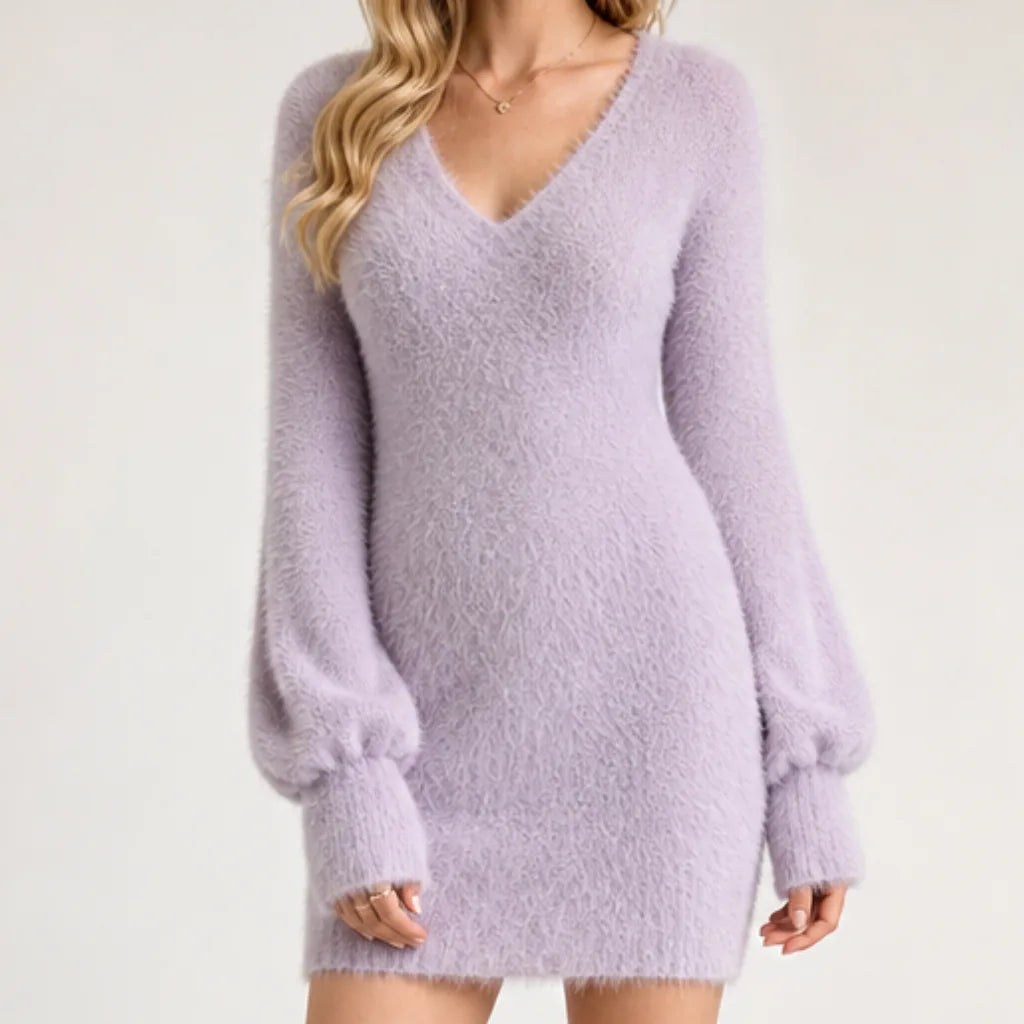 Chiara | Women's Fur Sweater Dress